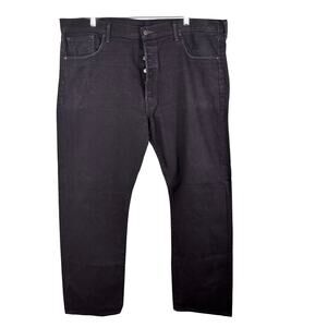 Levi's 501 Men's Size 44x32 Ash Gray Dark‎ Wash Button Fly Straight Denim Jeans